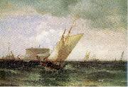 Moran, Edward Shipping in New York Harbor painting